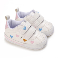 Zapatillas de bebé transpirables de malla para primeros pasos, color blanco.