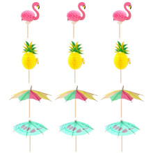 Flamingo ananas cupcake toppers 12 stuks
