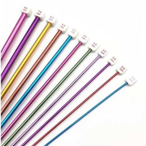 Tunisian Crochet Hooks Aluminum Multicolor Set 11 Pieces 2