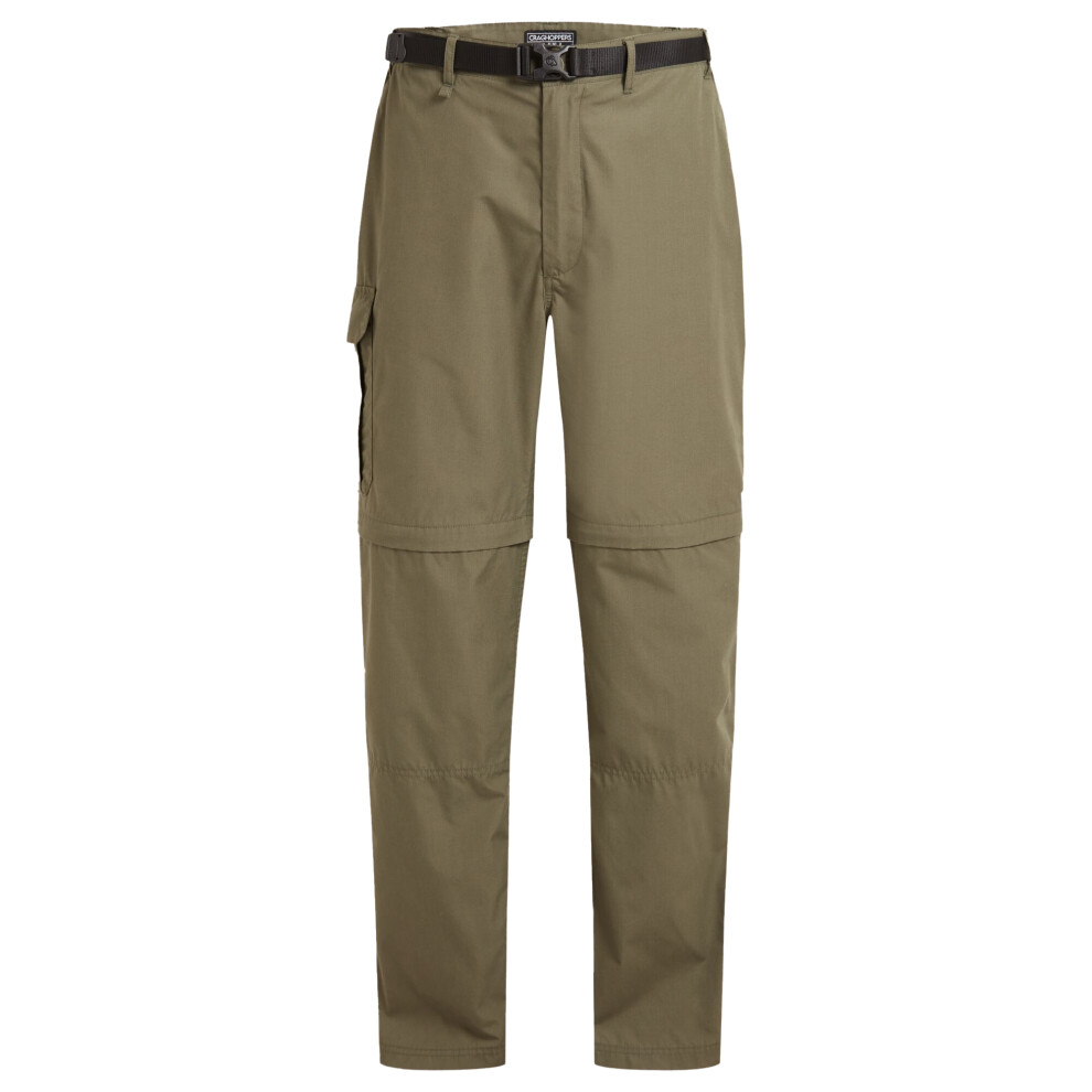 Craghoppers (34R, Wild Olive) Mens Kiwi Peached Convertible Trousers