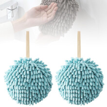 Fuzzy Ball kéztörlő Chenille gyorsan száradó, 2 db, kék