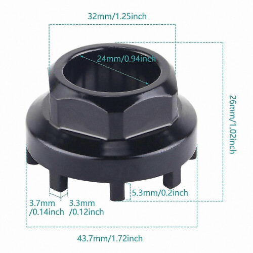 (Black Set) 8-Notch Bottom Bracket Wrench - Chainring Lockring Tool for Installation & Removal 2
