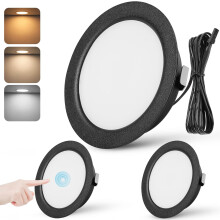 Focos LED Empotrables para Muebles y Techo, Táctiles y Regulables, 6,5 cm, 3 uds. — iluminacion autocaravana 12v