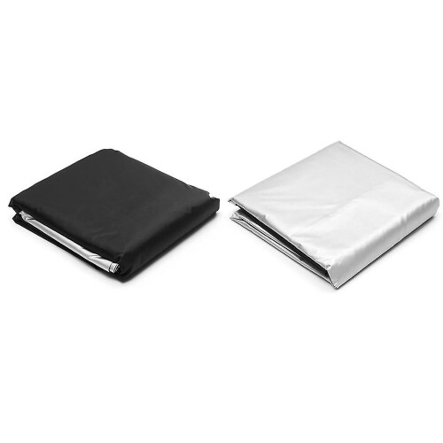(Black) 280 x 280 x 80 cm 210D Polyester Staubabweisende, wasserdichte Abdeckung für Sofa, Grill oder Herd, Schwarz/Silber 2