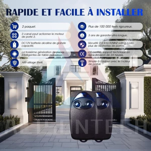 Flo2r-s 433.92 MHz 2-button garage door remote control (2 1