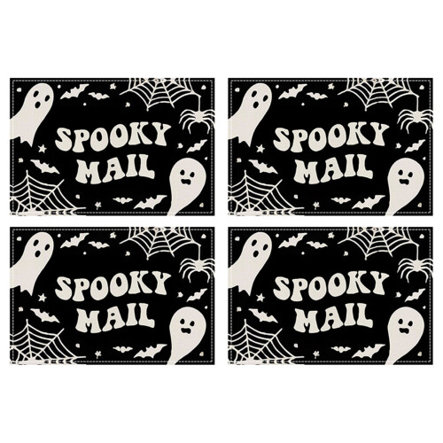 Σουπλά Giyblacko Halloween σετ 4 τεμαχίων 12x18 ιντσών αντιολισθητικά