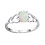 925 Silver Women's Opal and Diamond Ring Size 6 1