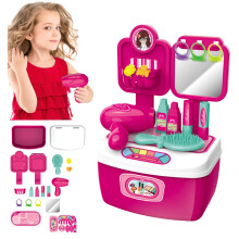 Girls' Beauty Stylist Play Set 18-Piece Hair Salon Station