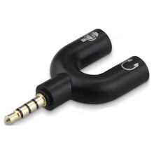 3,5-mm-Stereo-Splitter-Audiobuchse, schwarz, 1 Stück