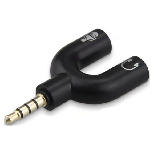 3,5 mm stereo splitter lydstik sort 1 stk.