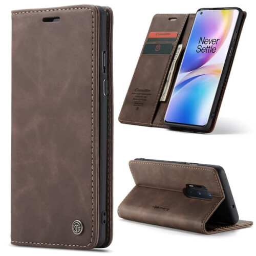 CASEME Wallet Case for OnePlus 8 Pro - Dark Brown 1