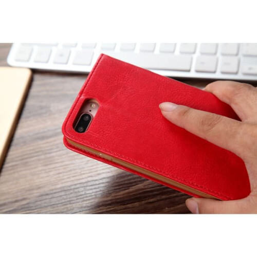 CMAI2 Litchi Wallet Case for iPhone 7 Plus - Red 2
