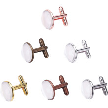 Cufflink Blanks 16mm with Dome Glass Covers 24pcs