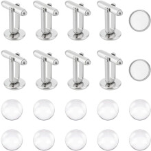 Stainless Steel Dome Cufflink Blanks 10mm 10 Sets