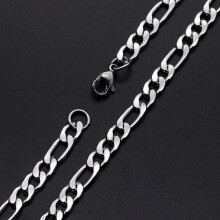 Men's 304 Stainless Steel Figaro Necklace with Lobster Clasp