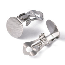 Brass Clip-on Earring Findings Round Flat Pad 19x12x8mm 200