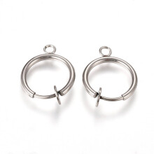 Stainless Steel Clip-on Earring Findings 50 pcs 17x13x4.5mm