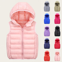 Boys Hooded Puffer Vest Black 12-13 Years