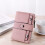Women's Pink Leather Foldable Card Wallet 6