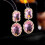 Crystal geometric earrings silver needle gold-plated zircon 1