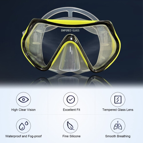 Clear Adjustable Snorkel Set for Men and Women