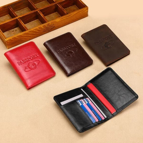 Passport Holder RFID Blocking Genuine Crazy Horse Leather 2