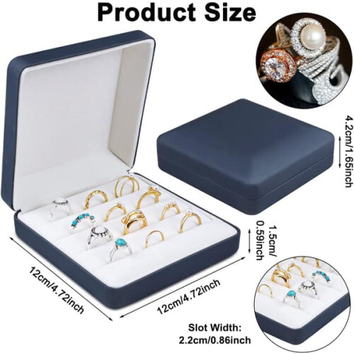 Ring jewelry box PU leather portable small storage 1