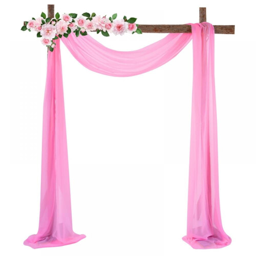 Wedding arch backdrop white sheer chiffon fabric