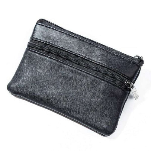 Porte-cartes - Petit portefeuille à fermeture éclair noir 1