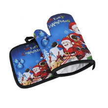 Ensemble de maniques de Noël Winysin Père Noël pour four, utilisables au micro-ondes et au barbecue. Gants de cuisine résistants à la chaleur