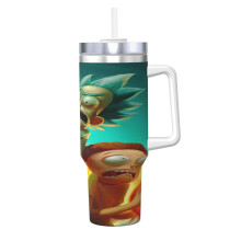 Rick és Morty rozsdamentes acél termosz 40oz fogantyúval