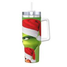 40oz Stainless Steel Tumbler with Handle and Straw