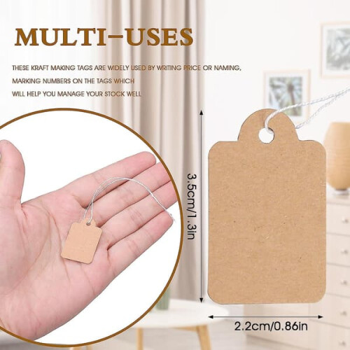 Kraft price tags with string 500 pcs 1
