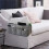 Non-slip sofa armrest protector with 8 pockets gray 3