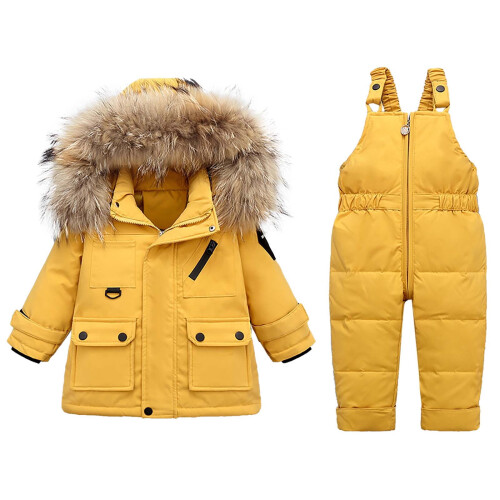 Toddler Down Jacket and Pants Set Yellow 3-4 Years