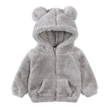 Toddler Fleece-Lined Hooded Jacket Gray 3-4 Years