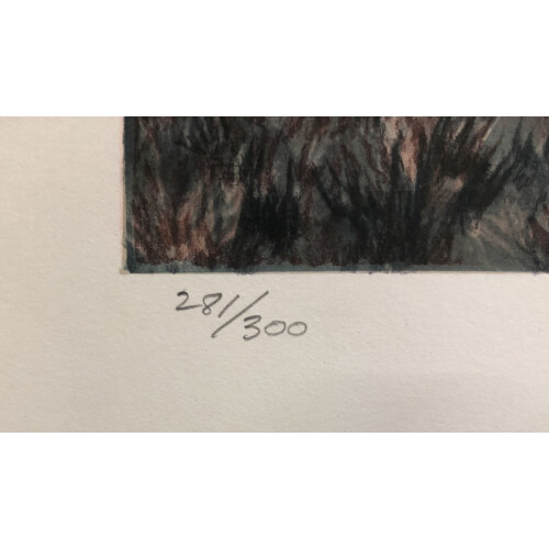 Oak Tree Sunset gesigneerde lithografie, gelimiteerde oplage 2