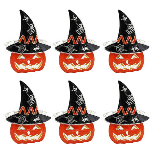 Dekorativa servettringar för Halloweenpumpor, 6 st 1