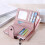 Women's Pink Leather Foldable Card Wallet 8