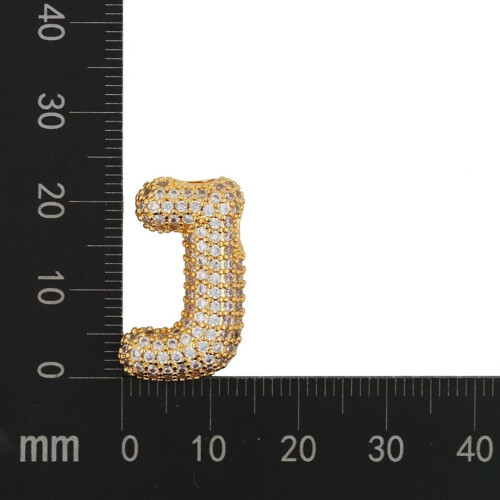 Bubble Letter Necklace 18K Gold Plated Initial Pendant 1
