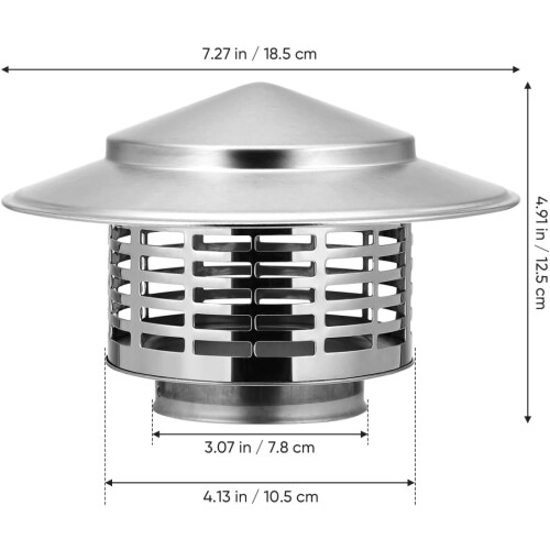 Stainless Steel Chimney Cap 3 Inch Round with Screen 1
