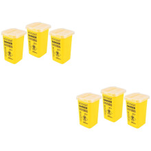 6 unidades de jeringas desechables, agujas, cubos para desechar objetos punzantes, contenedores para residuos de tatuajes.
