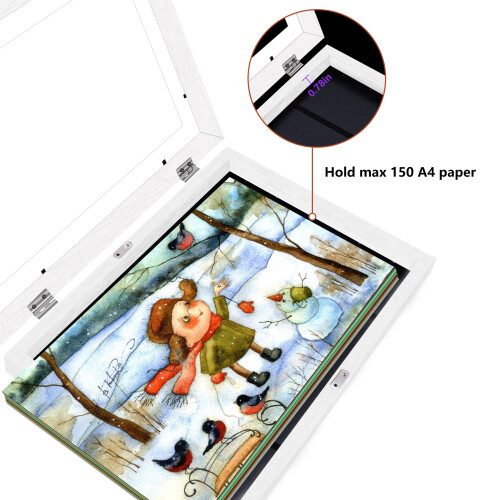 Kids Art Frame White A4 Front-Opening Display Storage 1