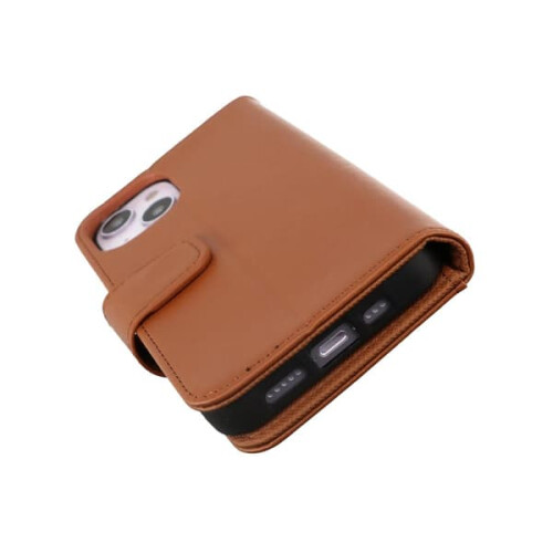 iPhone 14 wallet case with extra card slot brown 1