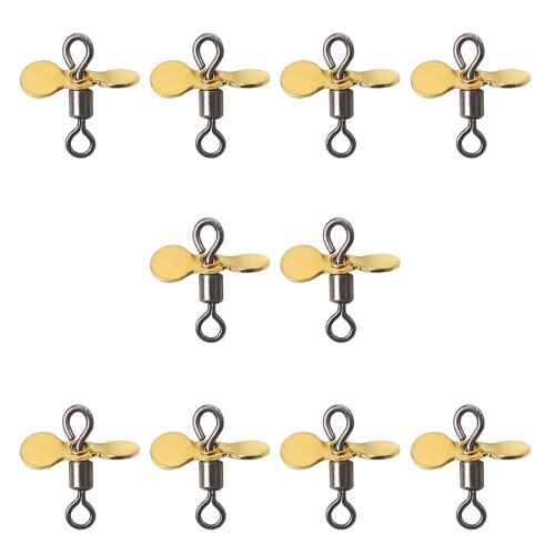 10 Stück Edelstahl Spinnerbait Requisiten-Golden L
