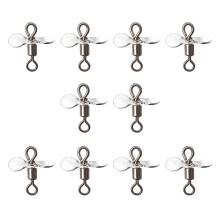 10 Stück Edelstahl Spinnerbait Requisiten DIY-Silber L
