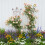 Gartenspalier, Vintage-Metall mit Fleur-De-Lis-Endstücken 1