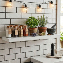 Wandplank met metalen beugel