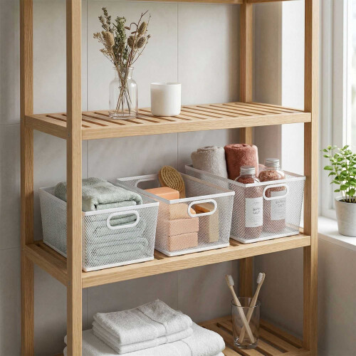 Set van 3 draadmandjes, metalen gaas, 3 maten