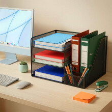 Bureau-organizer, metalen gaas, 5 vakken, documentsleuf